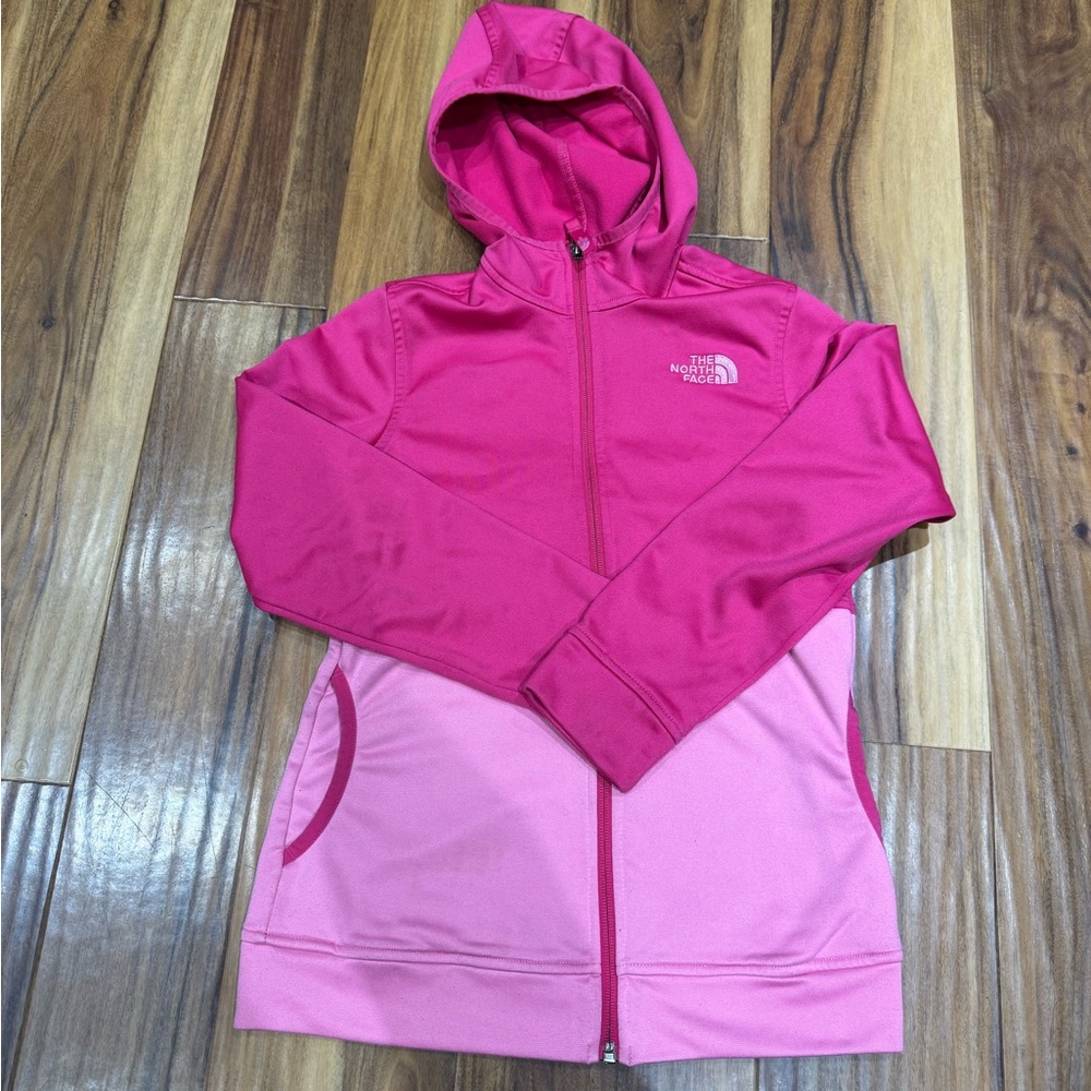 North face zip up girls pink